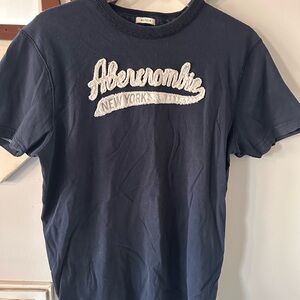 Abercrombie & Fitch Dark Blue Tee with White Logo